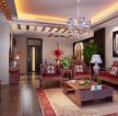 中式风格家居客厅木质沙发装修设计效果图片