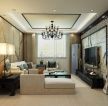 中式风格家居客厅布艺沙发装修设计效果图片