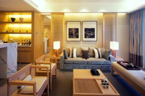 现代中式风格客厅效果图 小户型沙发