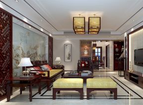 中式風(fēng)格家居設(shè)計(jì) 沙發(fā)背景墻裝修效果圖片