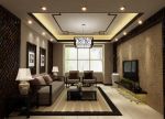 简约中式风格客厅木质沙发装修效果图片
