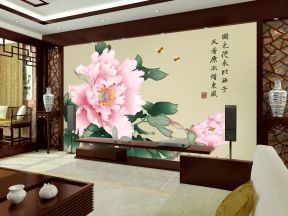 中式家装风格 客厅电视背景墙装修图