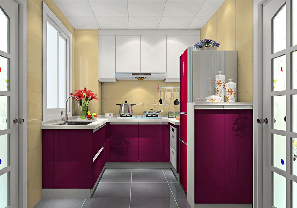 小户型家装厨房橱柜颜色图片
