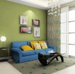 简约家装客厅绿色墙面装修设计效果图片