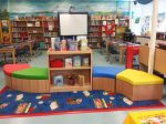 现代简约幼儿园图书馆中班环境布置