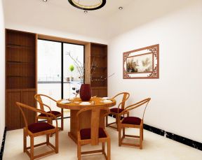現(xiàn)代中式餐廳 實(shí)木餐桌裝修效果圖片