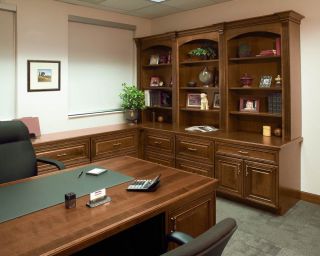 欧式风格办公室书柜设计效果图片