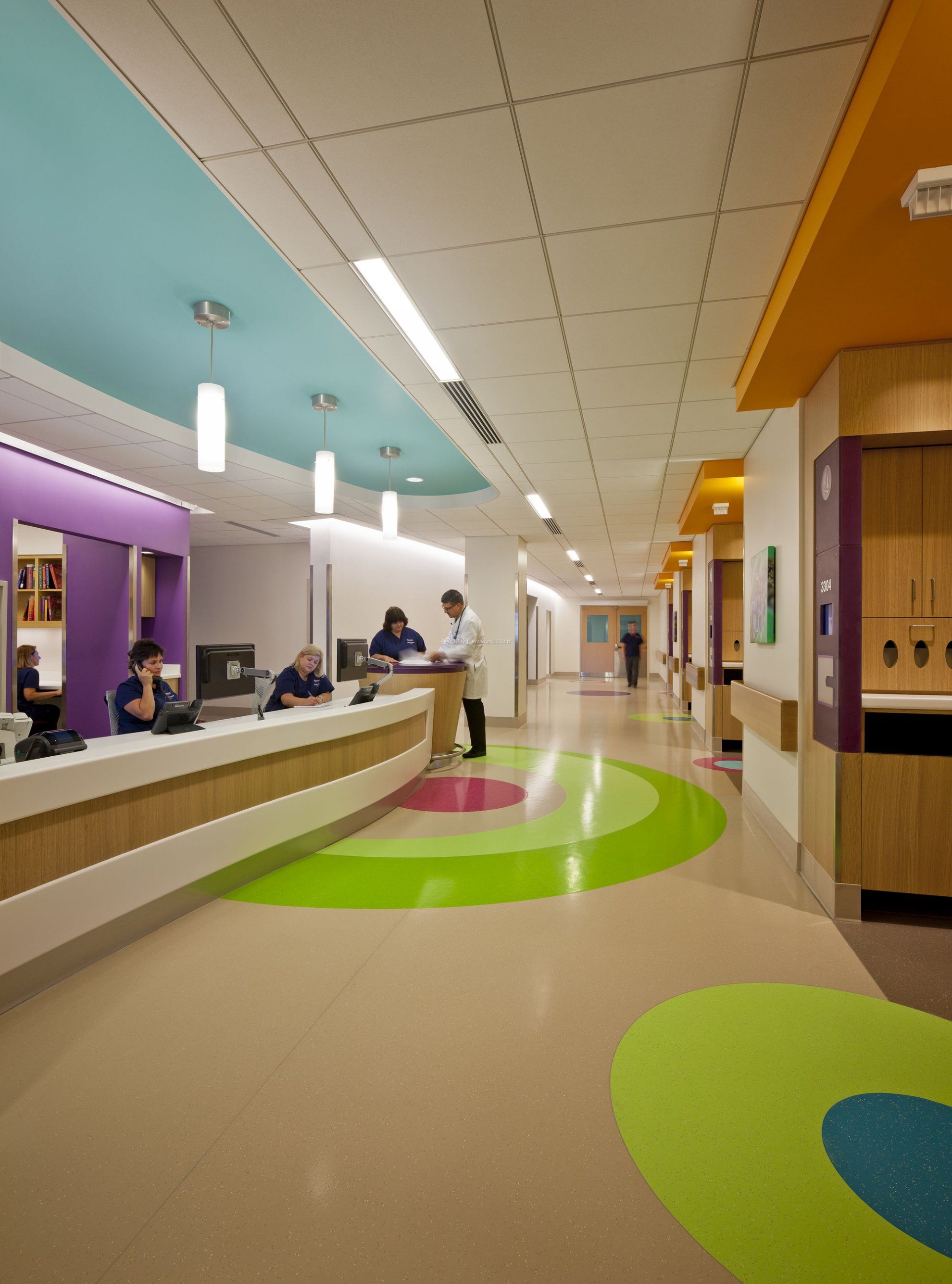 儿童医院走廊背景装修效果图片