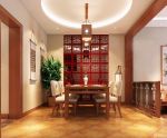 中式家装风格餐厅镂空隔断装修效果图片