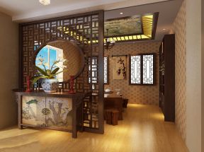 中式家装风格镂空隔断效果图片