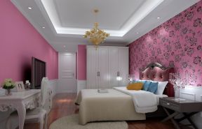 女生卧室 粉色墙面装修效果图片