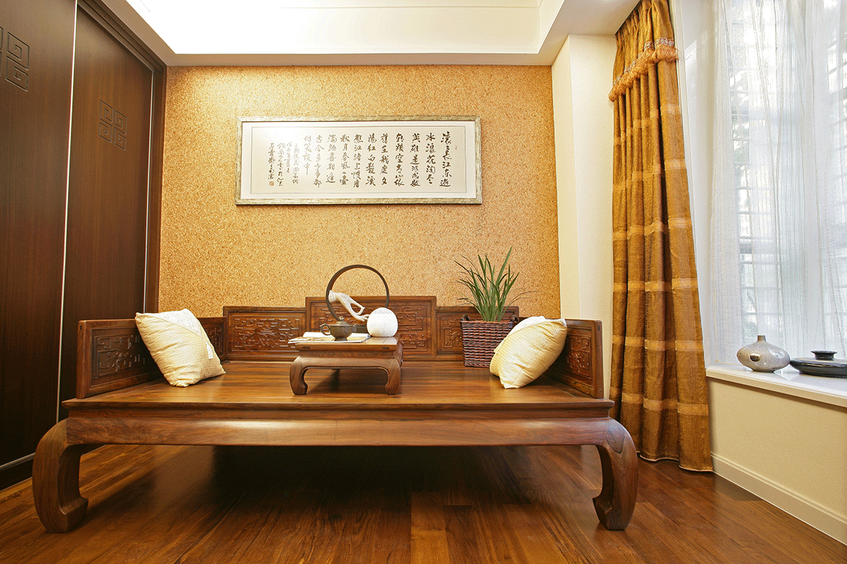 中式风格卧室阳台榻榻米设计元素