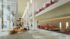 大型医院大厅走廊大理石地砖装修效果图片