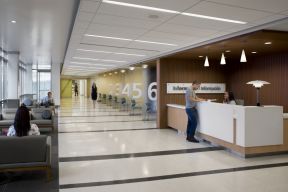 现代医院大厅走廊装修效果图片