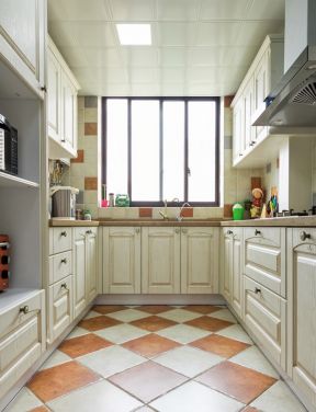 小面积厨房 拼花地板装修效果图片