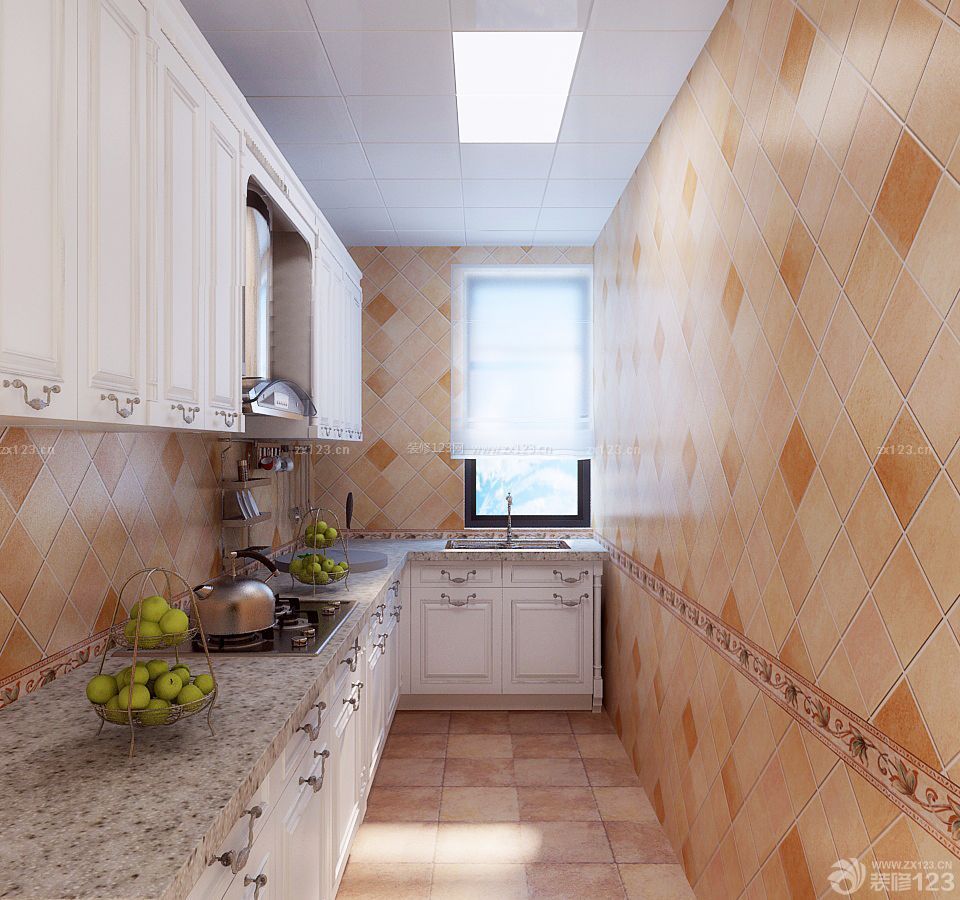 现代家装风格小厨房墙砖装修效果图片