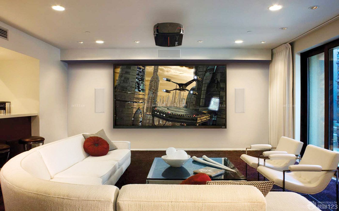 50平米小户型客厅简约电视背景墙设计效果图