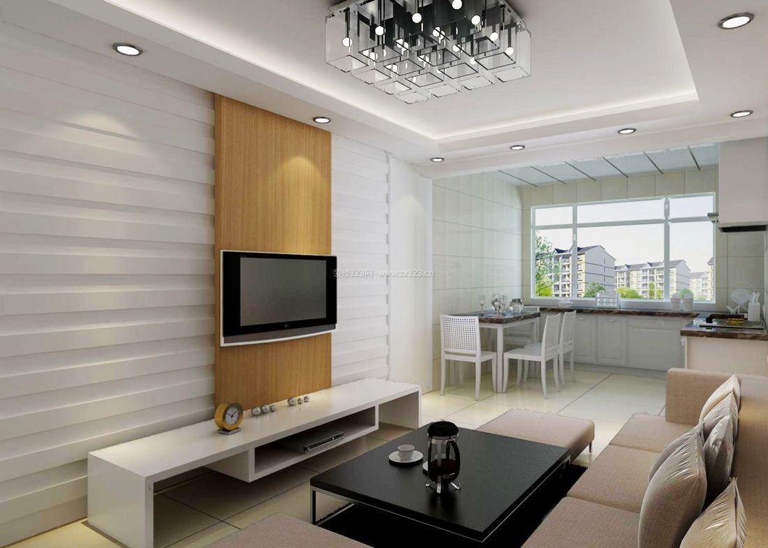 2023小户型公寓客厅电视背景墙设计图