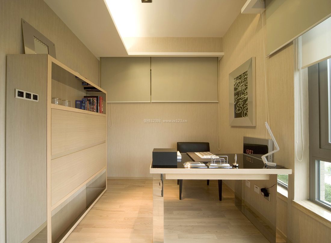 现代室内装修小书房设计效果图
