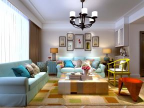 田园风格客厅沙发颜色设计效果图