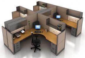 现代风格办公室低隔断效果图片