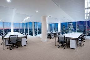 白色现代办公室效果图 办公会议室装修效果图