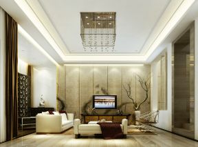 二层别墅客厅 现代中式设计
