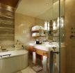 高档酒店室内浴室玻璃门装修效果图片