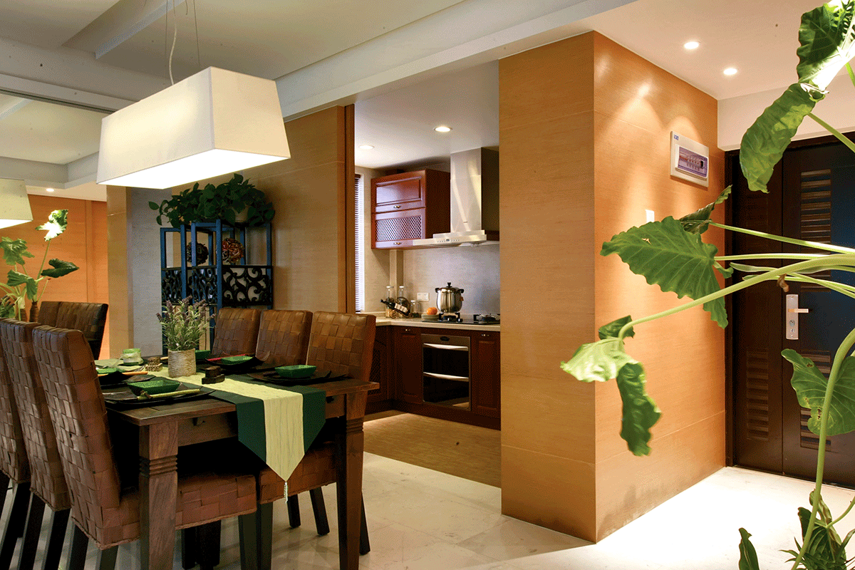 东南亚风格室内装修 开放式厨房装修设计
