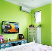 地中海小卧室房绿色墙面装修效果图片