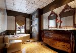 中式风格元素浴室洗脸盆柜设计装修图片