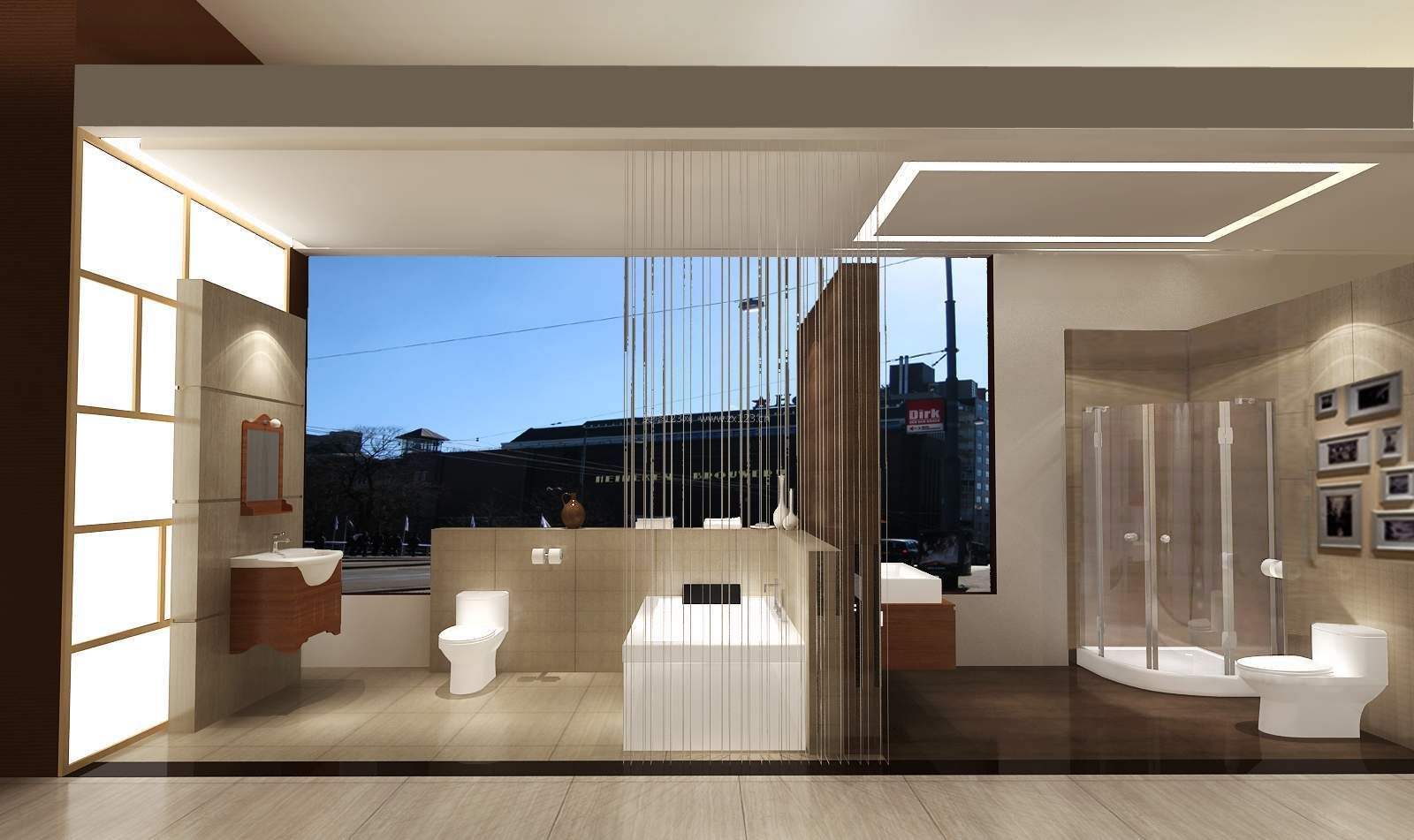 卫浴展厅设计效果图 现代风格装修
