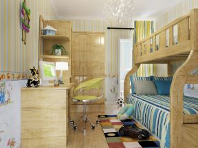 现代家装风格小卧室高低床装修效果图片