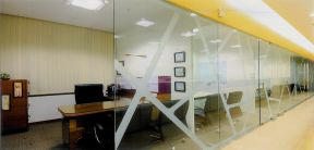 老总办公室装饰图片 办公室玻璃墙效果图