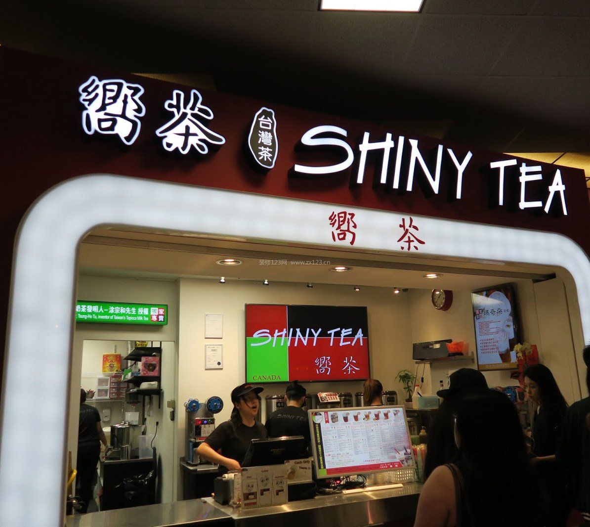 奶茶店装修店面门头效果图