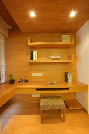 现代室内拐角书柜设计装修效果图