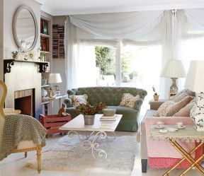 田园风格客厅沙发颜色搭配设计效果图