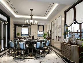 新中式家具元素 中式餐厅设计效果图