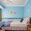 30平米儿童房蓝色墙面装修效果图片