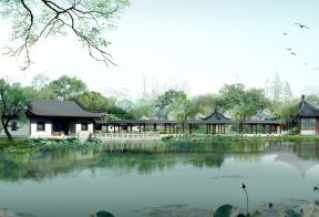 中式园林景观元素 度假别墅设计