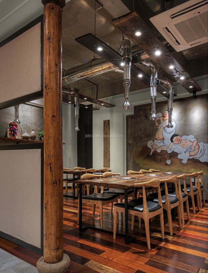 快餐店門面室內(nèi)餐桌椅子裝修效果圖片