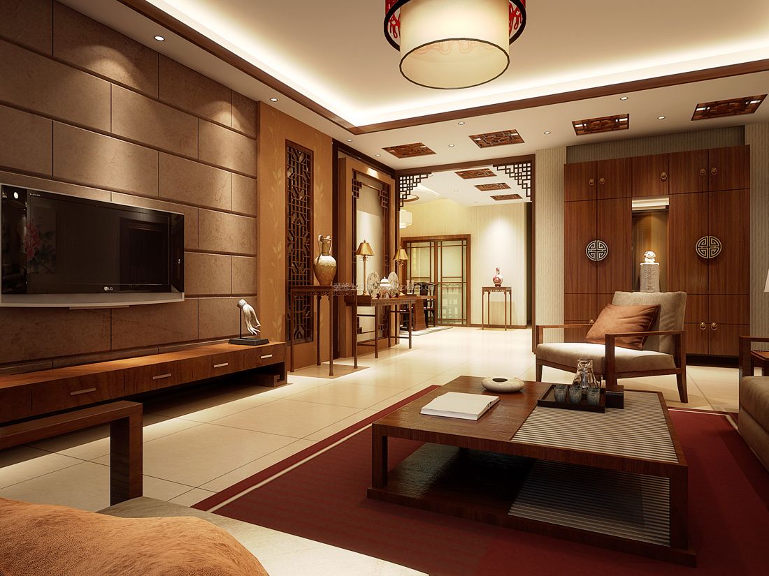 中式家装客厅灯具装修效果图片