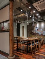 快餐店門面室內(nèi)餐桌椅子裝修效果圖片