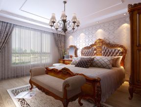 古典欧式卧室 床尾凳装修效果图片