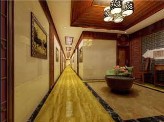 中式茶楼走廊装修效果图