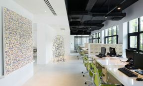 现代办公室米白色地砖装修效果图片