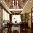 室内设计中式风格餐厅吊顶造型装修效果图片