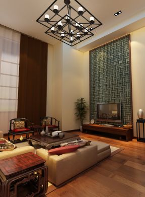 室內(nèi)設(shè)計(jì)中式風(fēng)格 簡約吊燈裝修效果圖片