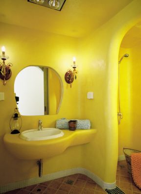 地中海风格家庭 黄色墙面装修效果图片