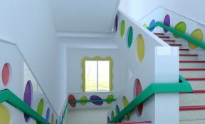 幼儿园装修效果图 楼梯设计装修效果图片